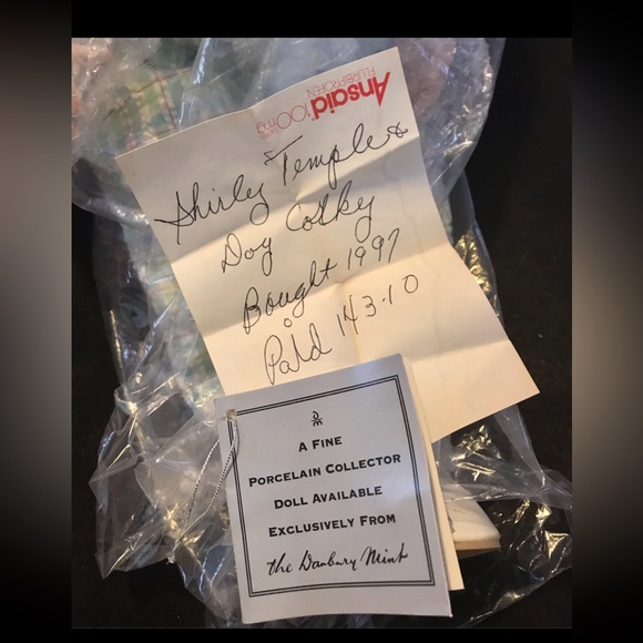SHIRLEY TEMPLE/DANBURY MINT ”CORKY”& PORCELAIN DOLL BNIB  W/CERTIFICATE - Picture 9 of 14